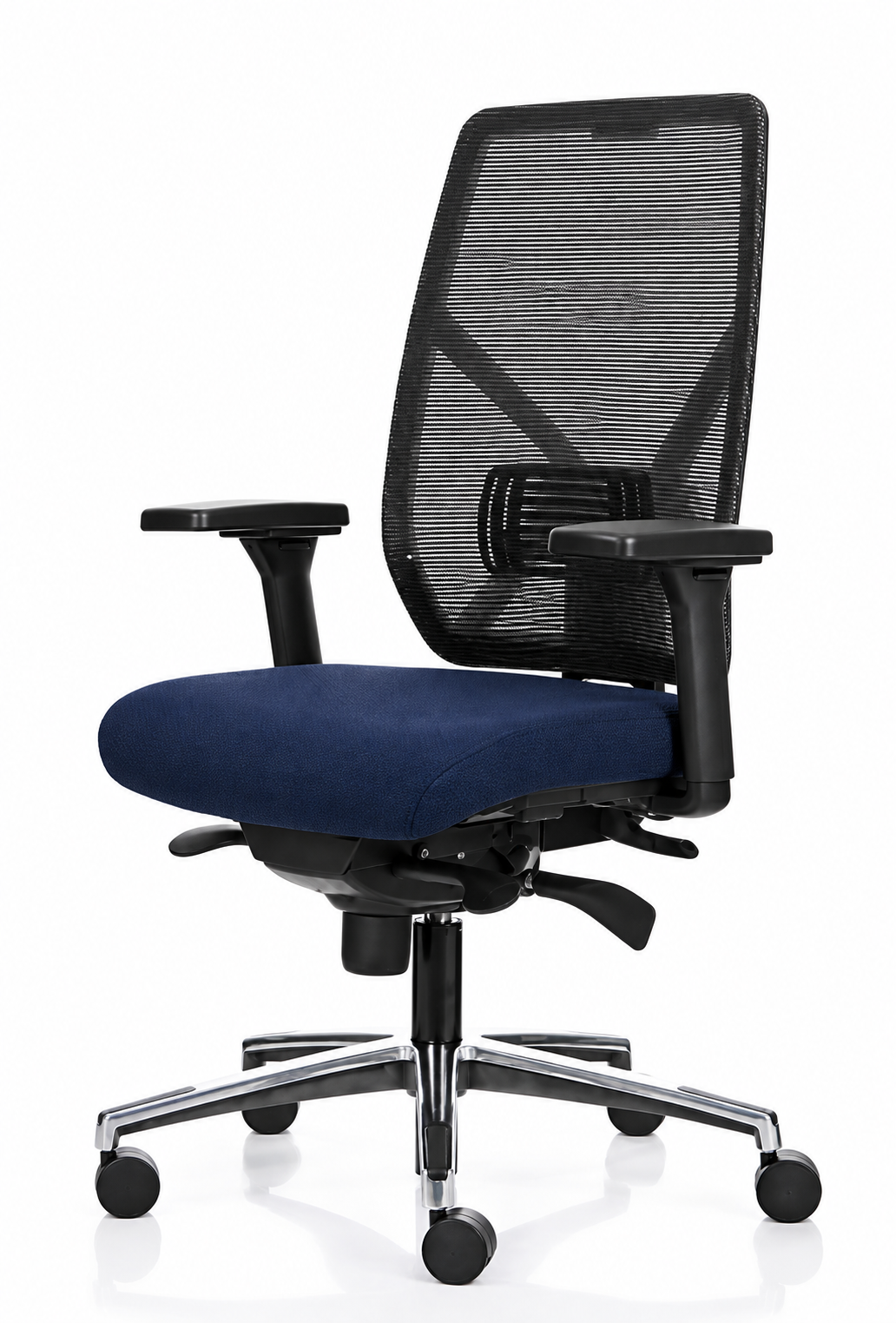 Wize Office react npr1813 mesh ergonomische bureaustoel blauwe zitting
