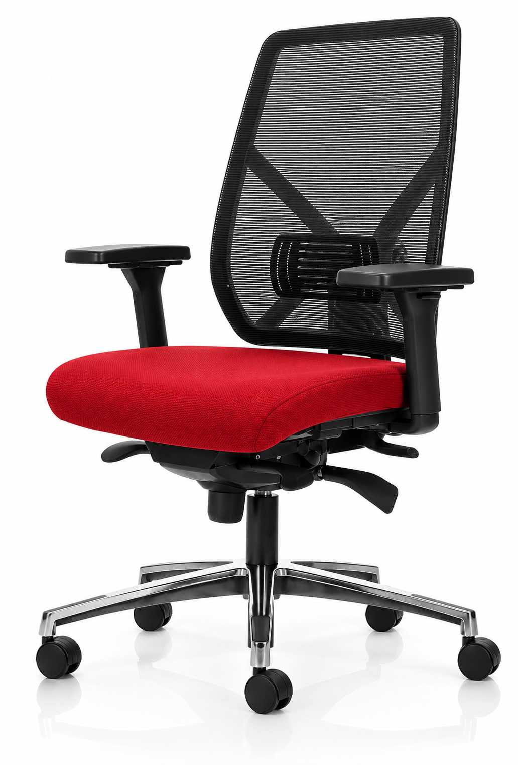 Wize Office react npr1813 mesh ergonomische bureaustoel rode zitting
