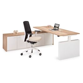 Flex 3 | Zit-Sta Directiebureau - Elektrisch - Wang en Kastopstelling | Flexaro