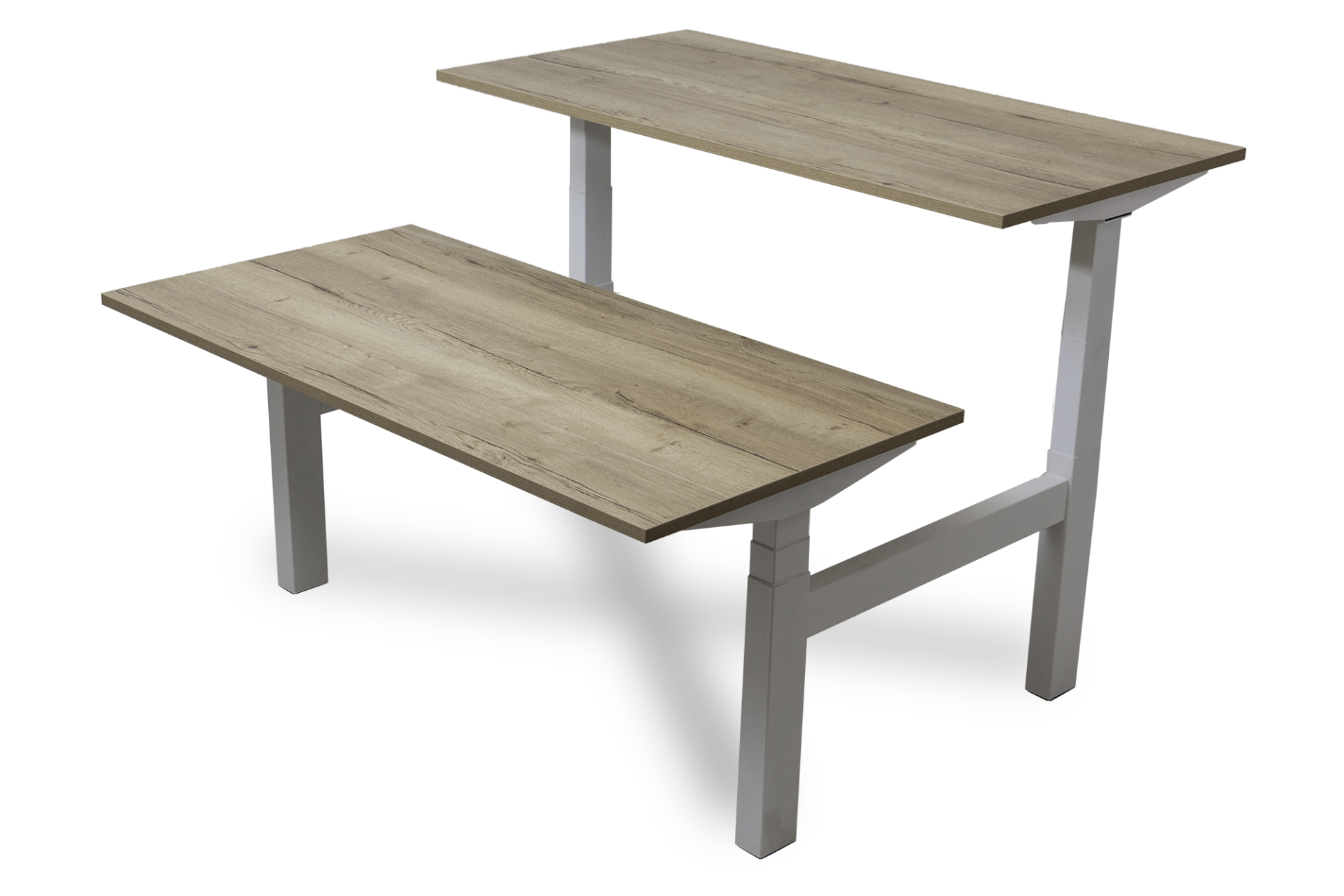 wize -office-Motion-duo-bench-wit-frame-eiken-blad