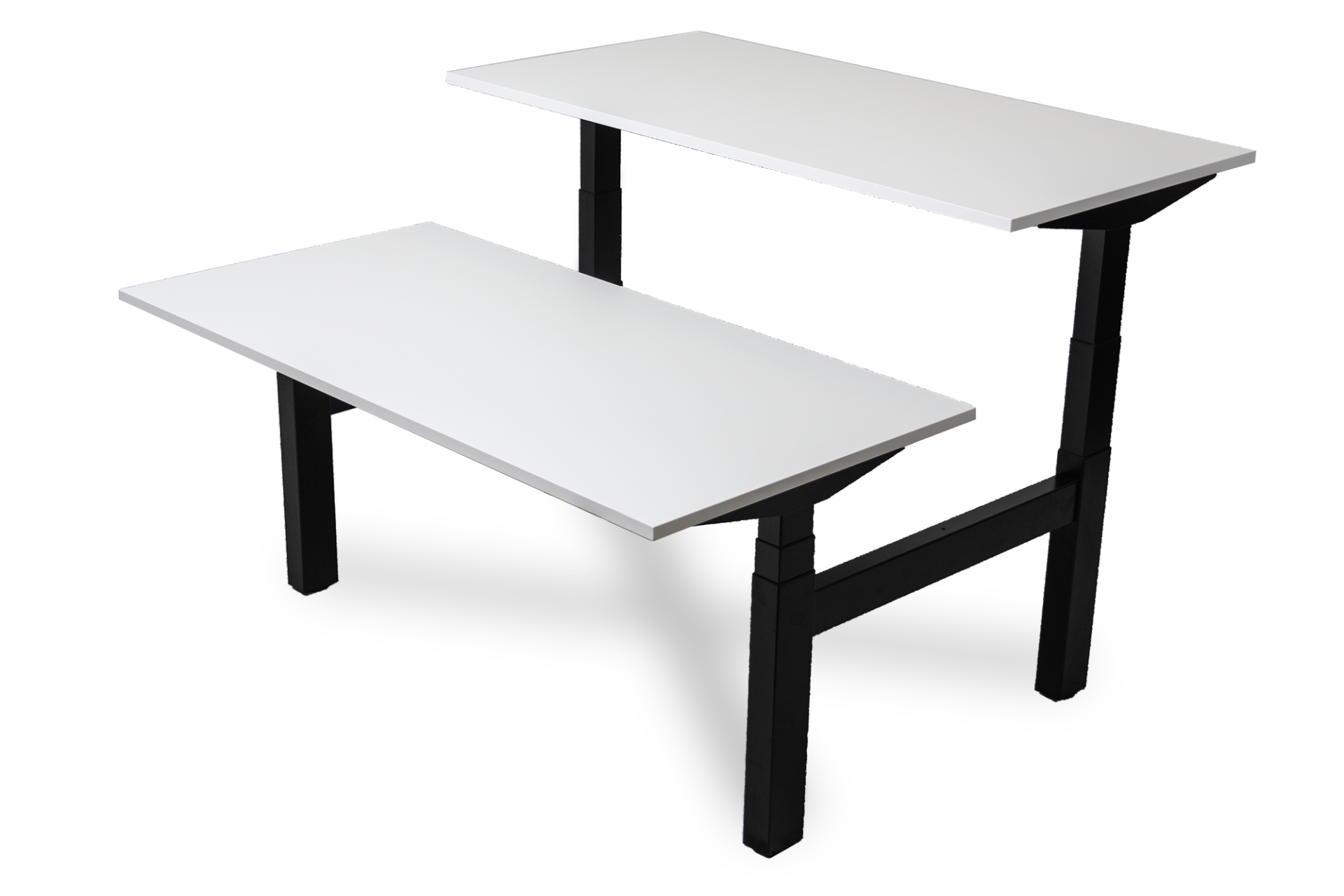 wize -office-Motion-duo-bench-zwart-frame-wit-blad