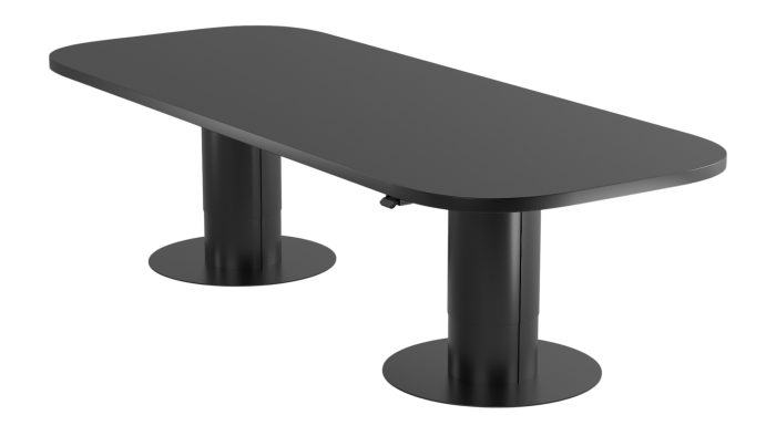 Nordic Office Stream Duo Round Column sta vergadertafel zwart-