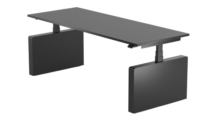 Nordic Office Stream panel single zit-sta bureau met wangen zwart